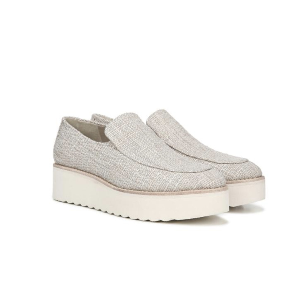 VINCE Natural Linen Zeta Tweed Platform Loafer